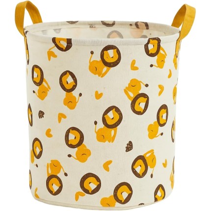 Cesto Organizador Roupa Suja Dobrável Multiuso 25L - Animais - Leões
