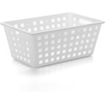 Cesto Organizador Square Médio Dasplast | 4,2L | Design Modular e Funcional | Ideal para Diversos Ambientes | Sustentável e Durável | Cor Branco - Imagem 2