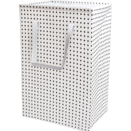 Cesto de Roupa Grande Dobrável 72L Impermeável com Alça Organizador Lavanderia (Estampa Cruzes)