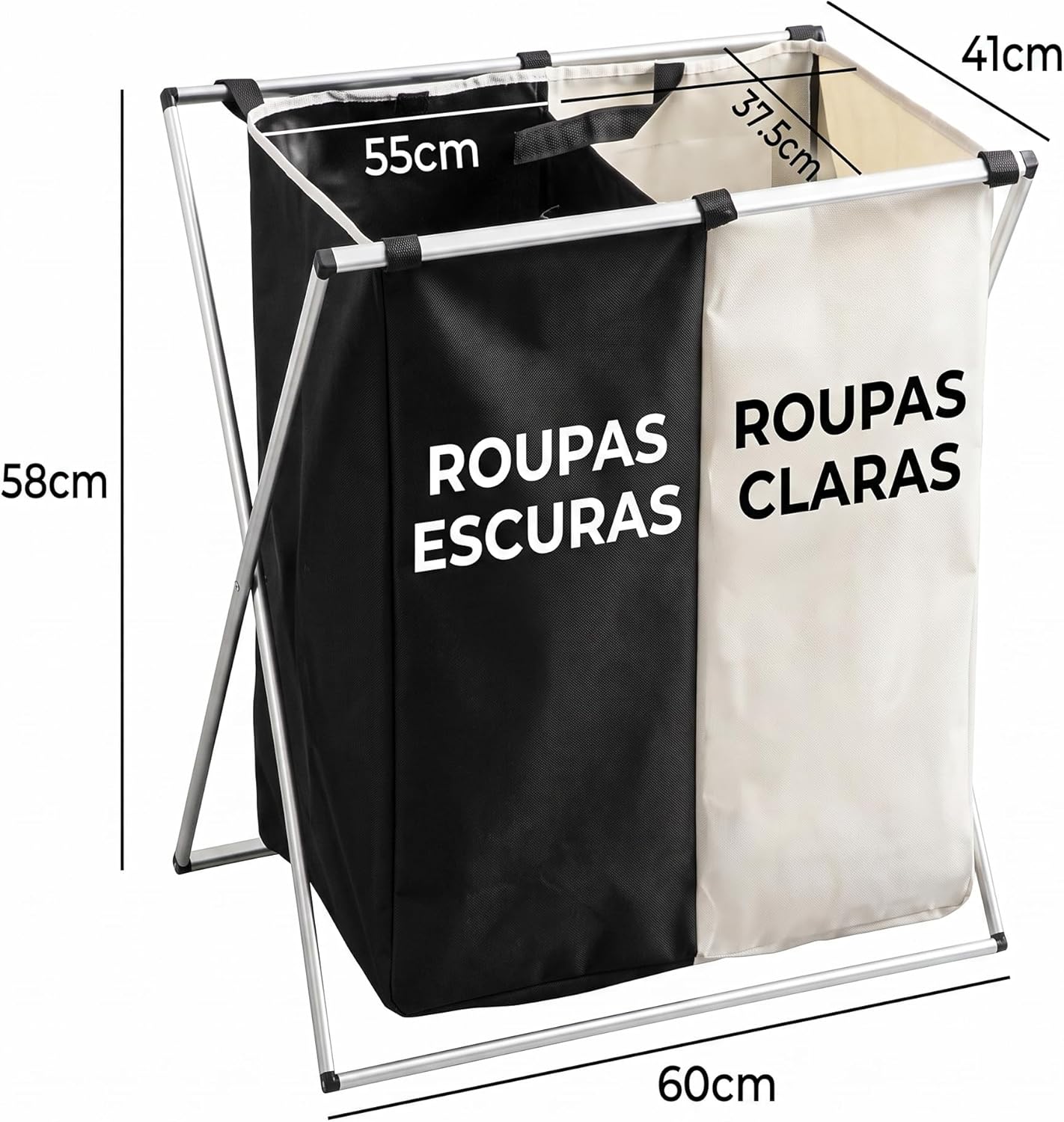 Cesto-de-Roupa-Suja-Duplo-Dobravel-Organizador-com-Divisoria-Roupas.jpg Cesto de Roupa Suja Duplo Dobrável Organizador com Divisória Roupas Claras e Escuras – Estrutura Reforçada de Alumínio e Tecido Oxford Impermeável Premium