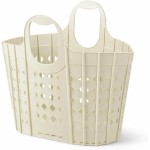 Cesto de Roupas Flexível 44L, Organizador Multiuso para Lavanderia e Banheiro, Plástico TPE com Alças Anatômicas (Creme)