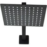 Chuveiro Ducha 20x20 Inox Preto Fosco Suporte Parede Quadrado Luxo Banheira Area Externa Piscina Banheiro - Imagem 2