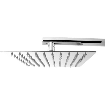 Chuveiro Ducha Quadrado 30x30 cm Inox Alta Pressão para Aquecedor a Gás e Solar com Braço Cromado