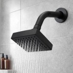 Chuveiro Ducha Quadrado Flatt, Acabamento Preto Fosco, Estilo Moderno