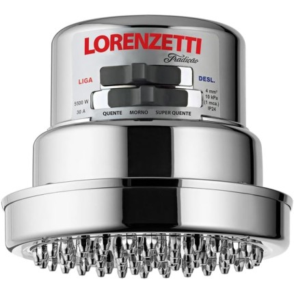 Chuveiro Tradição 127V 5500W, Lorenzetti, 7514205, Cromado, Pequeno