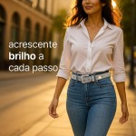 Cinto Feminino Western Lux Glamour com Cristais e Pérolas — Couro Sintético Premium, Ajustável, Estilo Cowgirl Chic - Imagem 2