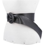 Cinto Feminino em Faixa de Couro Legítimo Fivela Encapada Passante Redonda Tamanho U L 6,5cm 3139092 421 DMAIS - Imagem 2