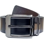 Cinto Masculino Casual Couro Bovino Tradicional Fivela Removível Luxo Elegante Dupla Face Preto e Marrom 4 cm - Imagem 2