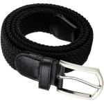 Cinto Masculino Elástico de Lona Tático com Fivela de Metal e Ponteiras em Couro - Trançado Versátil Unissex Casual para Uso Diário - Imagem 2