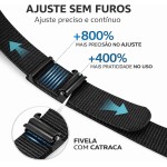 Cinto Tático Militar Nylon Largo com Fivela de Metal Catraca, Ajuste Sem Furos, Engate Rápido, Resistente, Unissex, Uso Casual, Social, Outdoor, Trabalho, Alta Durabilidade