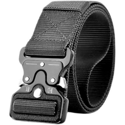 Cinto Tático Militar de Nylon – Ajustável, Fivela de Engate Rápido em Metal, 130cm, Resistente para Uso Outdoor, Camping e Aventureiros