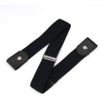 Cinto elástico ajustável (sem fivela), 3 cm de largura, 60-95 cm de comprimento (preto)