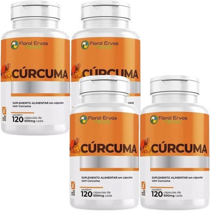 Combo 4x Cúrcuma Original 500mg C/120 Curcumina Floral Ervas
