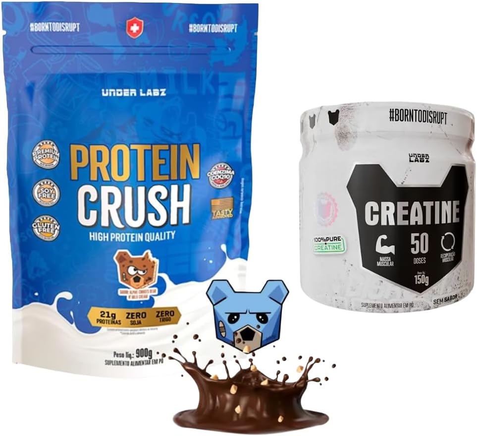 Combo-Under-Labz-Whey-Protein-Crush-Refil-900g.jpg Combo Under Labz - Whey Protein Crush Refil 900g - Sabor Cookies + Creatina 150g