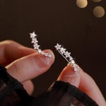 Conjunto de 3 brincos de declaração, barra de diamante de laço e design de aglomerado de estrelas com detalhes de cristal para uso diário ou noturno - Imagem 2