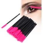 Dioche Escovas de Cílios Descartáveis ​​​​50pcs / Conjunto de Silicone Aplicador de Rímel Ferramenta de Maquiagem para Salão Profissional Uso Doméstico Amarelo Roxo Laranja Rosa (Rosa Vermelha)