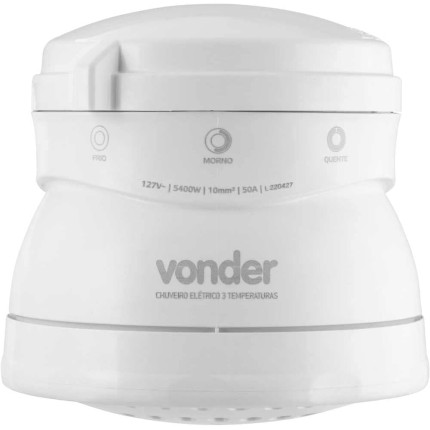 Ducha 3 Temperaturas, 5.400 W, 127 V~, Branca, Vonder.