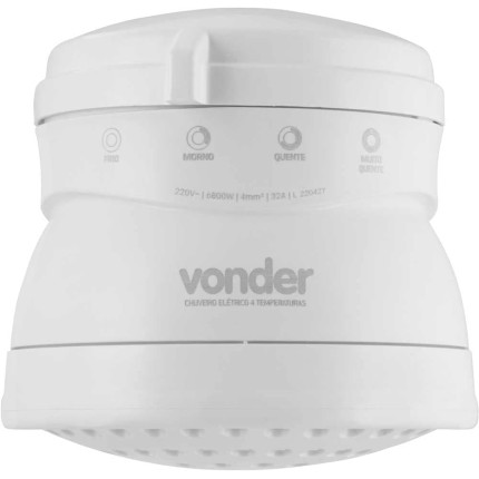 Ducha 4 Temperaturas, 6.800 W, 220 V~, Branca, Vonder.