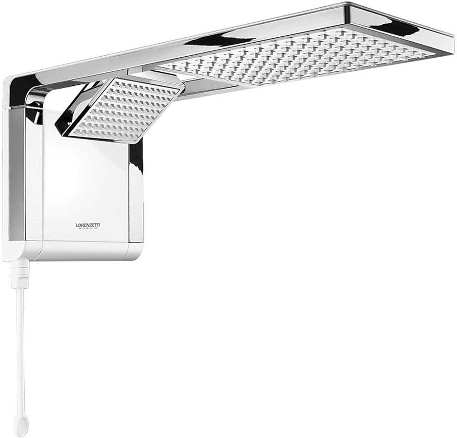 Ducha-Acqua-Duo-Ultra-Branco-e-Cromado-6800W-com-Haste.jpg Ducha Acqua Duo Ultra Branco e Cromado 6800W com Haste para Controle da Temperatura com Comando Eletrônico e Jato Direcionável - Lorenzetti