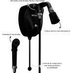 Ducha Chuveiro Elétrico Kdt Eco Plus 7500w 220V Chuveirinho Mangueira Preta - Imagem 2
