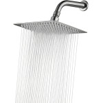 Ducha Chuveiro Para Piscina Área Externa Articulado em Aço inox 304 20x20 Alta Pressão Para Ducha Design Moderno Resistente Sofisticado Anticorrosivo Cabo 15cm