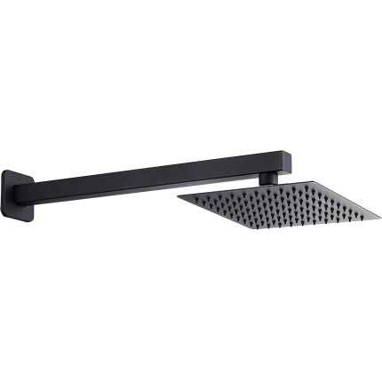 Ducha Chuveiro Quadrado Preto Fosco Articulado Em Metal Aquecedor a Gás Solar Marca Inovartte INC04