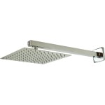 Ducha Chuveiro Slim Inox 304 20x20 Com Braço 36 Cm