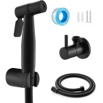 Ducha Higiênica Luxo 100% Metal – Chuveiro para Banheiro com Acabamento Preto Fosco, Design Moderno e Durável, Valvula de 1/2 polegada, Mangueira 1,50m Inclusa (preto)