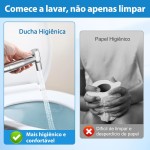 Ducha Higiênica Luxo 100% Metal – Chuveiro para Banheiro com Acabamento Preto Fosco, Design Moderno e Durável, Valvula de 1/2 polegada, Mangueira 1,50m Inclusa (prata) - Imagem 2
