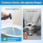 Ducha Higiênica Luxo 100% Metal – Chuveiro para Banheiro com Acabamento Preto Fosco, Design Moderno e Durável, Valvula de 1/2 polegada, Mangueira 1,50m Inclusa (preto) - Imagem 2