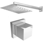 Ducha Para Piscina 30x30 Inox 304 1 Acabamento Padrão Deca Todo de Metal Chuveiro Área Externa Design Quadrado Cromado Quintal de Parede Água Fria Lazer ao Ar Livre