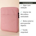 Estojo Bolsa Capa para Kindle SA568B/SA569P SIGNATURE 2024 Tela 7 com Zíper + Película Fosca (Rosa) - Imagem 2
