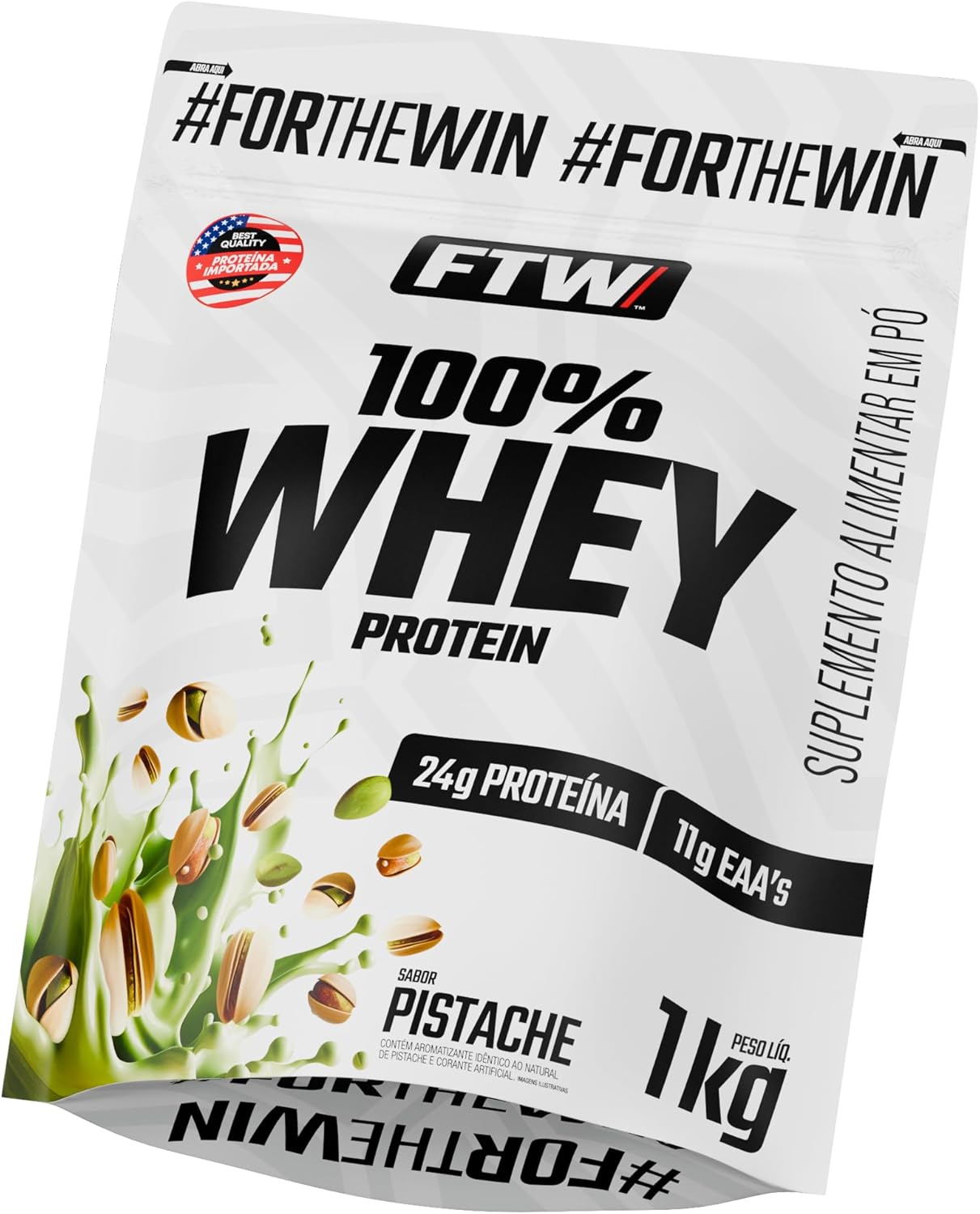 FTW-100-Whey-Protein-com-Proteina-Concentrada-WPC-para-Atletas.jpg FTW 100% Whey Protein com Proteína Concentrada WPC, para Atletas com Alto Valor Biológico, Suplemento Pós-Treino Sem Glúten - Refil 1kg (Sabor Pistache)