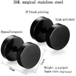 Feramox Stainless Steel Mens Womens Stud Earrings Set Ear Piercing Plugs Tunnel Punk Style - Imagem 2