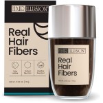 Hair Illusion Fibras Capilares Naturais Castanho-Escuras Para Cabelos Ralos - Textura 100% Natural, Fibras Capilares Não Sintéticas - Cobertura De Manchas Calvas Para Mulheres E Homens - 18 Gramas