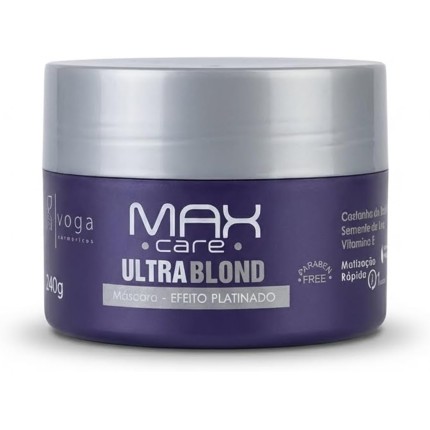 In Voga Máscara Matizadora Ultra Blond 240g - Efeito Platinado Desamarelador Profissional para Cabelos Loiros e Grisalhos