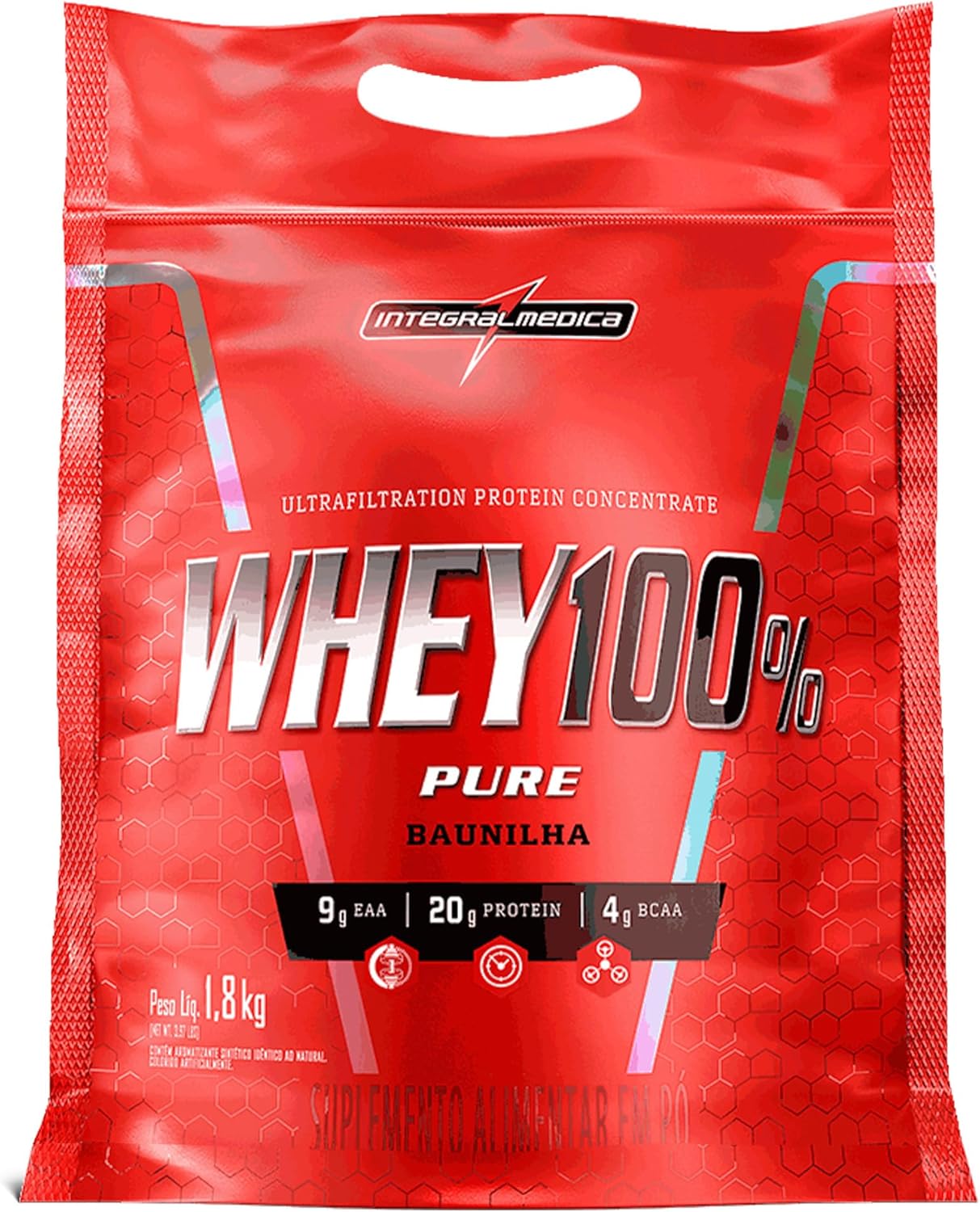 Integralmedica-Whey-Protein-Concentrado-Baunilha-100-Pure-21g.jpg Integralmédica - Whey Protein Concentrado Baunilha 100% Pure - 21g de Proteína por Scoop, Suplementação Alimentar Pós-Treino, Fórmula Enriquecida com BCAAs - Pouch 1,8kg