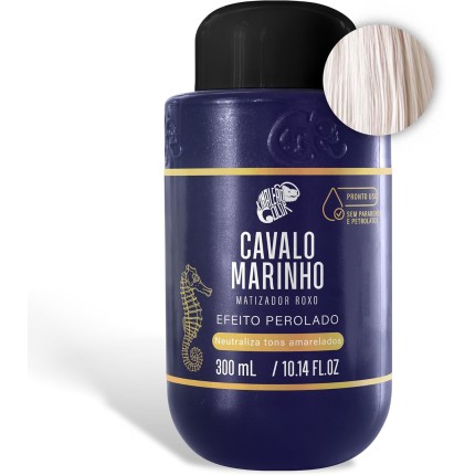 KAMALEÃO COLOR Matizador Roxo Cavalo Marinho - Neutralizador de Tons Amarelados - Efeito Perolado - Para Cabelos Loiros Platinados - 300ml