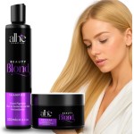 KIT ALHE Beauty Blond – Shampoo e Máscara Matizadora com Óleo de Semente de Uva para Cabelos Loiros, Descoloridos ou Grisalhos: Hidratação, Brilho e Matização Inteligente