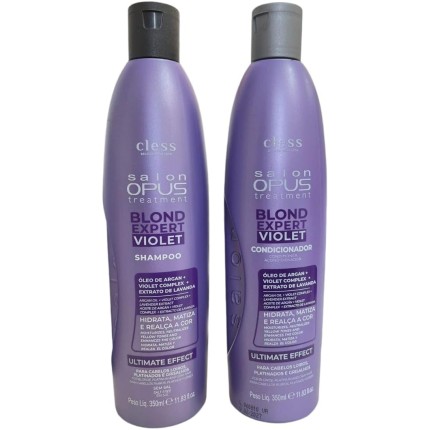 KIT SHAMPOO E CONDICIONADOR SALON OPUS TREATMENT BLOND EXPERT VIOLET 350ML - CLESS