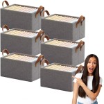 Kit 2 Cestos Organizadores Dobráveis 25L com Alça – Caixa Multiuso para Guarda-Roupa, Lavanderia, Armários e Brinquedos | Plástico e Tecido Reforçado com Estrutura de Madeira e Alças de Sarja (2)