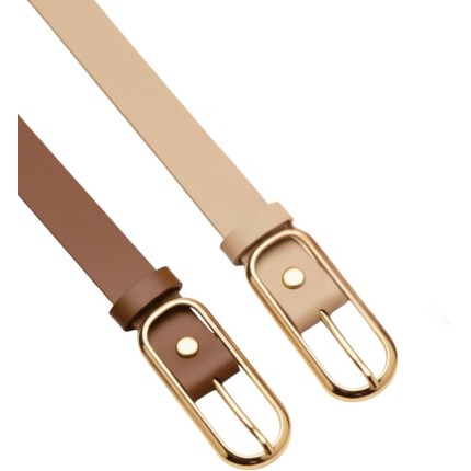 Kit 2 Cintos Femininos Plus Size Finos Couro Sintético Ajustável Elegante Social e Casual 110cm 140cm