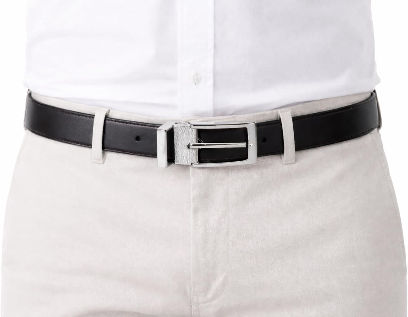Kit-2-Cintos-Social-Masculino-Couro-Ecologico-Dupla-Face-Preto.jpg Kit 2 Cintos Social Masculino Couro Ecológico Dupla Face Preto Marrom, Fivela prateada - BASE NOBRE