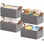 Kit 4 Cestos Organizadores Dobráveis 25L com Alças Reforçadas | Caixas Organizadoras Multiuso em Tecido Resistente para Roupas, Brinquedos e Lavanderia | Ideal para Guarda-Roupa, Closet e Armários
