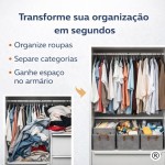 Kit 4 Cestos Organizadores Dobráveis 25L com Alças Reforçadas | Caixas Organizadoras Multiuso em Tecido Resistente para Roupas, Brinquedos e Lavanderia | Ideal para Guarda-Roupa, Closet e Armários - Imagem 2