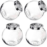 Kit 4 Potes 180ml Vidro Potinho Porta Tempero Condimento (Cromado)