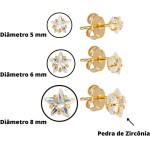 Kit De Brinco Trio Estrela De Zircônia Banhado à Ouro 18k - Imagem 2