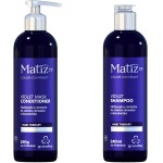 Kit Matizador Profissional para Cabelos Loiros Clareados Descoloridos e com Mechas, Neutralizador de Cor e Tons Quentes (Shampoo 240ml+Condicionador 240g)