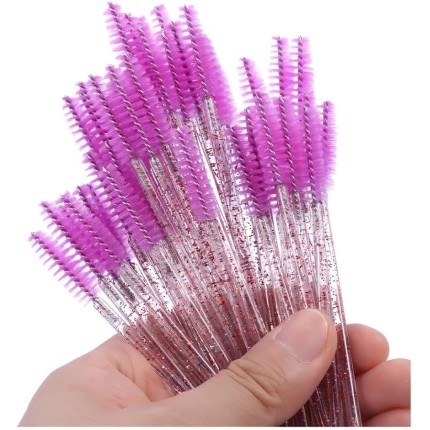 Kit Profissional de Escovinhas Descartáveis para Extensão de Cílios e Sobrancelhas, Aplicadores para Alongamento (ROXO)