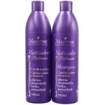 Kit Shampoo e Condicionador 2 x 500ml Matizador Platinum Profissional Cabelos Loiros e Brancos